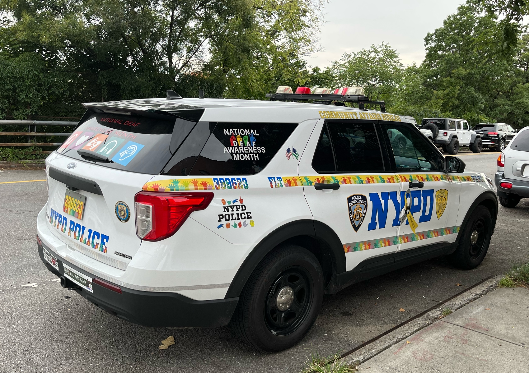 NYPD Police Cruiser with Deaf Awareness Graphics